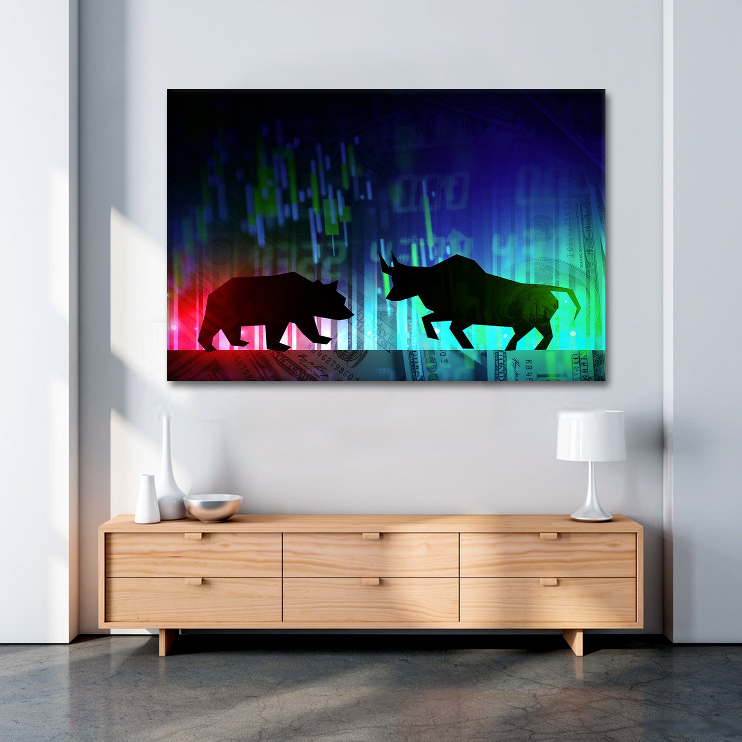 Stock Market - Bull and Bear - Vented Canvas